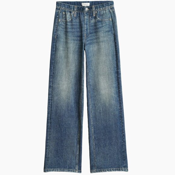 rag & bone Miramar Lenox Wide Leg Printed Denim Jeans Pants Size Large - Picture 1 of 9